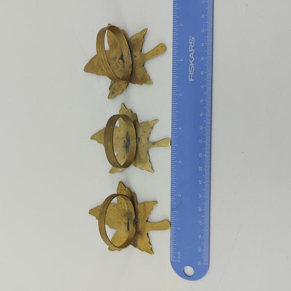 Thanksgiving Fall Leaves Napkin Rings Dining Gold Tone Lot 3 - Picture 12 of 12